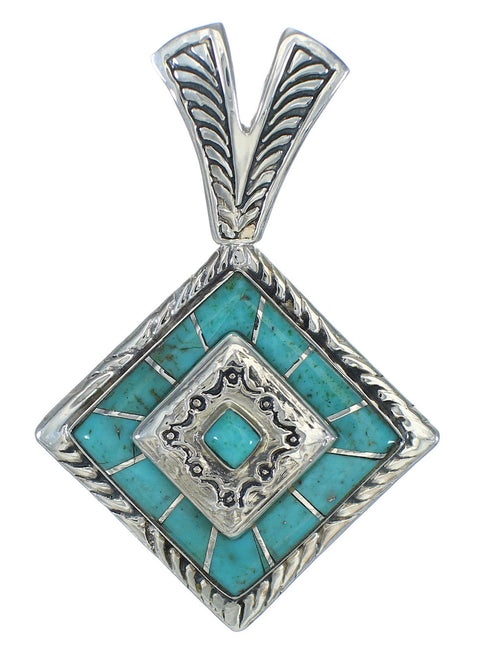Turquoise And Sterling Silver Southwest Pendant WX63495
